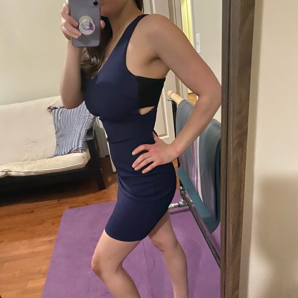 Navy Cutout Bodycon Mini Dress